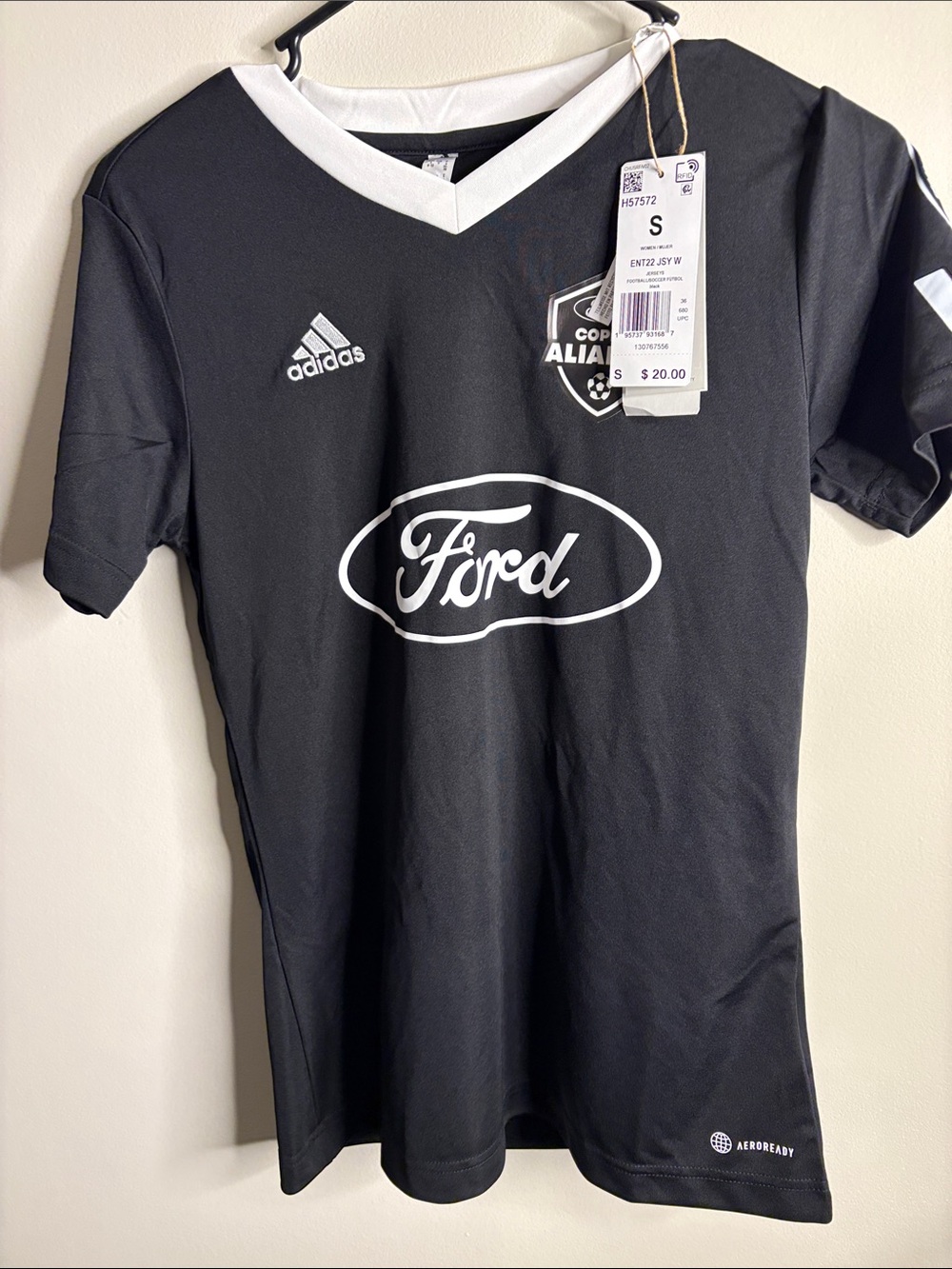 adidas Black Men’s  Soccer Jersey with White Trim